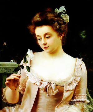  dama Lienzo - Un raro retrato de dama de belleza Gustave Jean Jacquet